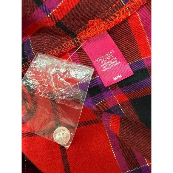 Victorias Secret 2pc M Flannel Babydoll Dress & Night Shirt Lounge‎ Leisure Y2K - Picture 9 of 11